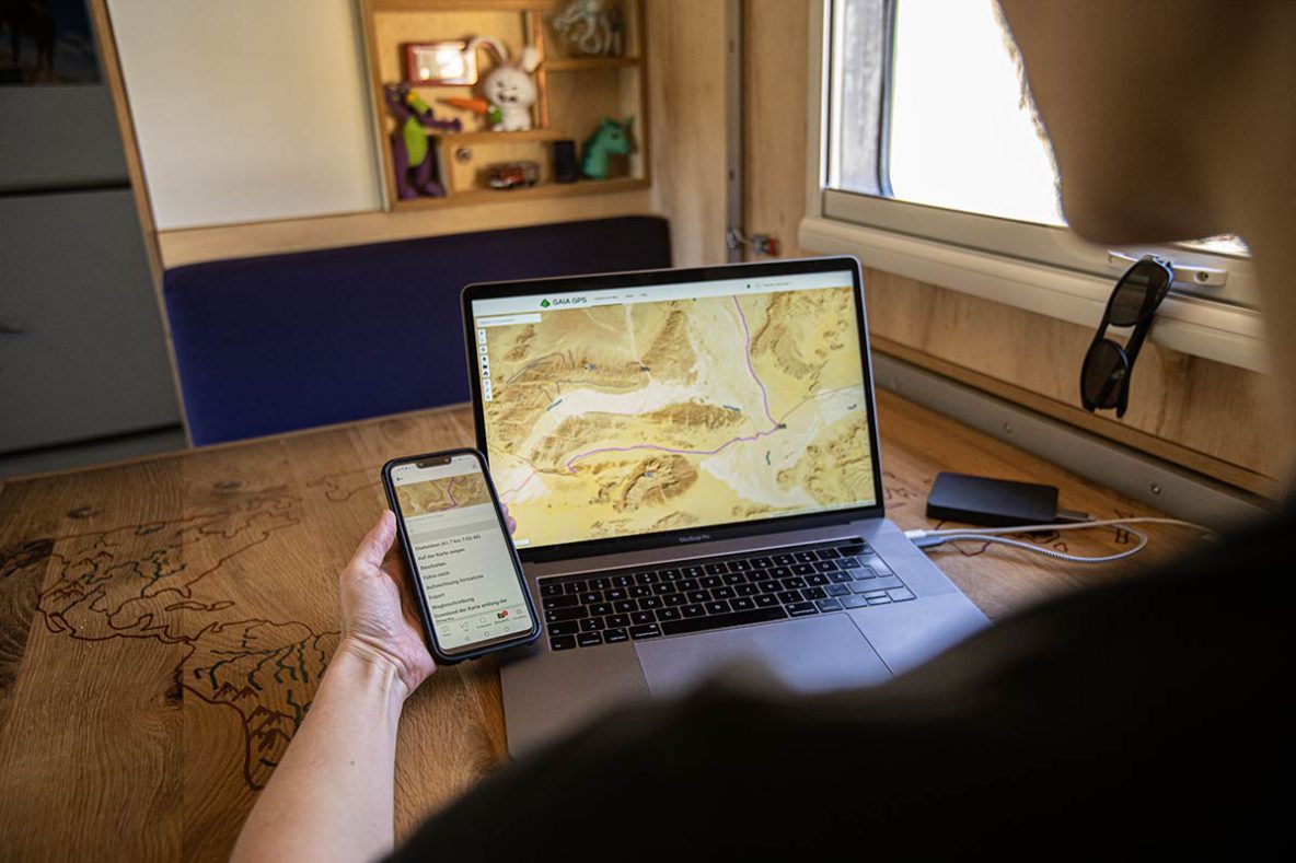 Gaia GPS Navigation zur Planung von Offoradtracks