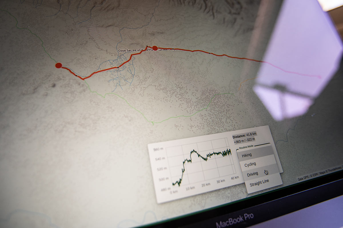Gaia GPS Routenplanung