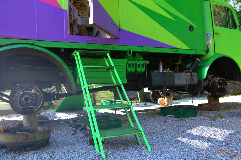 Berman mit offenen Bremsen